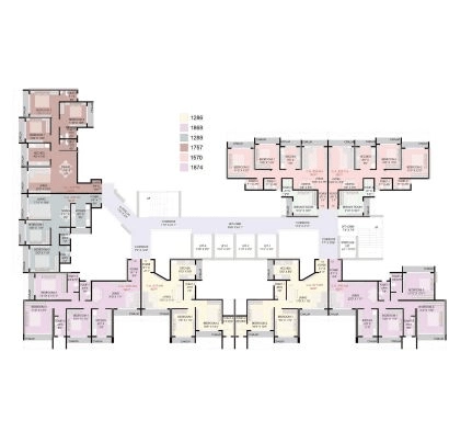 Sample 2 BHK apartment floor plan at Purva Westend