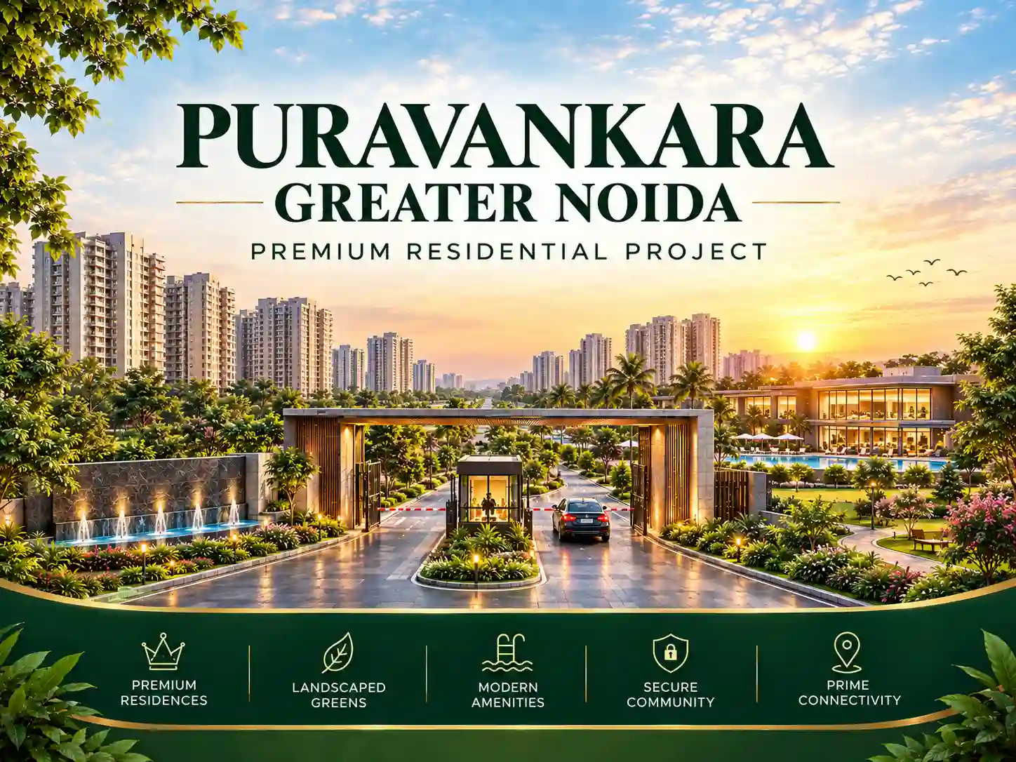 New residential apartment towers at Puravankara Greater Noida, Delhi-NCR