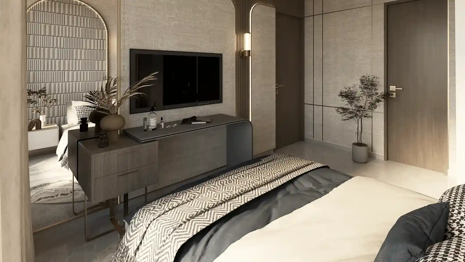 Master bedroom interior Miami By Puravankara South Mumbai